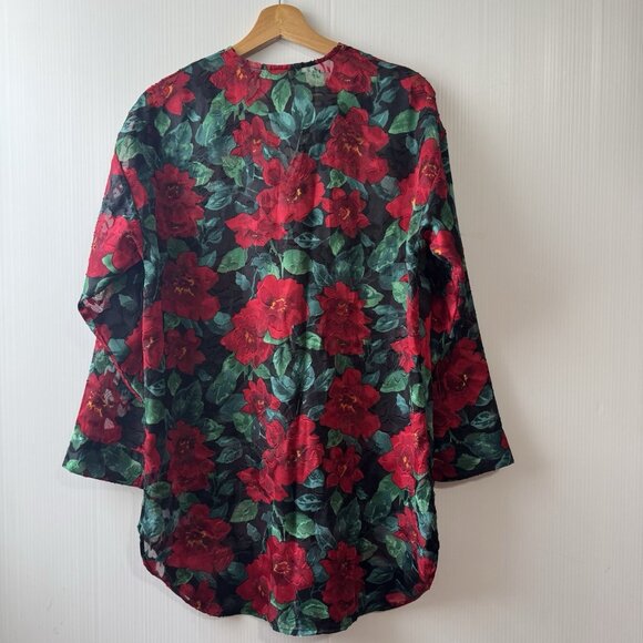 VTG 90s Victorias Secret Women Nightshirt Pajamas Sz S Gold Label Sheer Textured - Picture 2 of 15